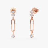 Paperclip Diamond Dangly Earrings, Raquel