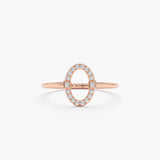 Oval Diamond Frame Ring, Laken