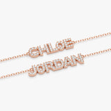 Solid Rose Gold and Diamond Name Bangle