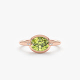 Peridot and Claw Diamond Accent Ring, Xiomara