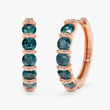 handcrafted in 18k rose gold teal sapphire September earrings