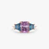 Amethyst and Blue Topaz Engagement Ring, Noor