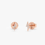 rose gold white diamond studs