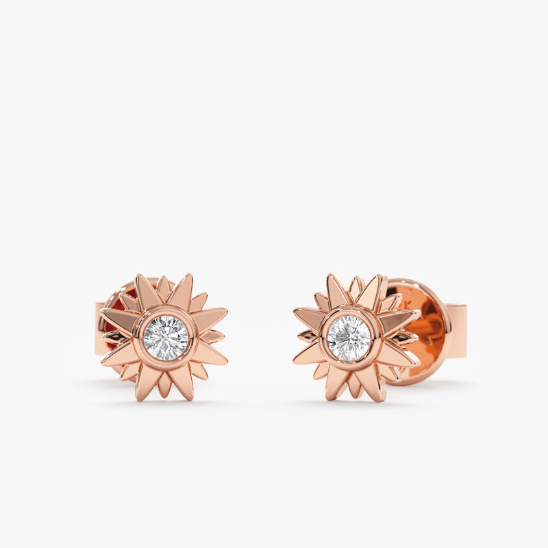 Rose Gold Flower Earrings