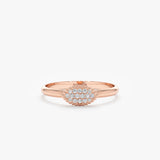 rose gold, milgrain set, white diamond ring