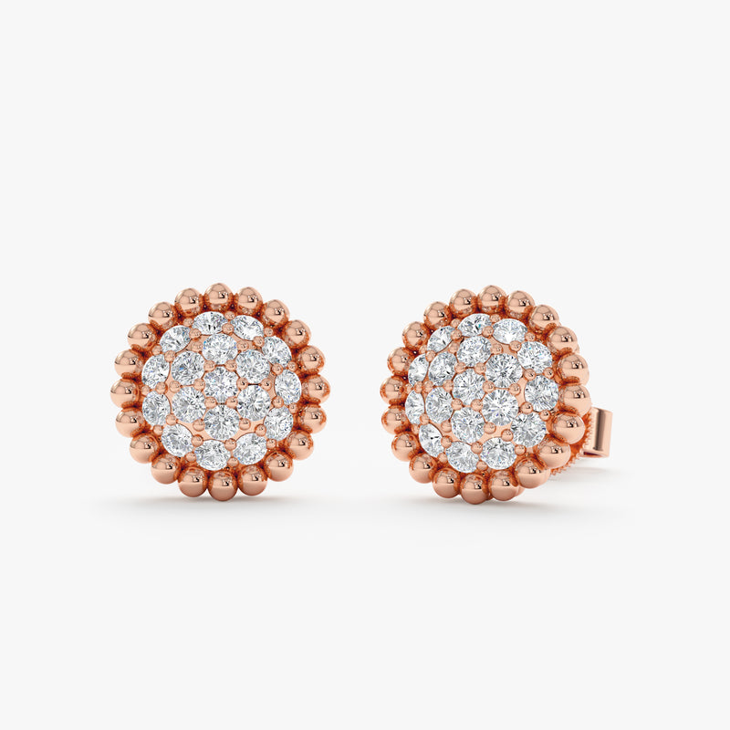 Natural Diamond Paved Dome Studs