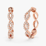 Rose Gold Diamond Infinity Earring