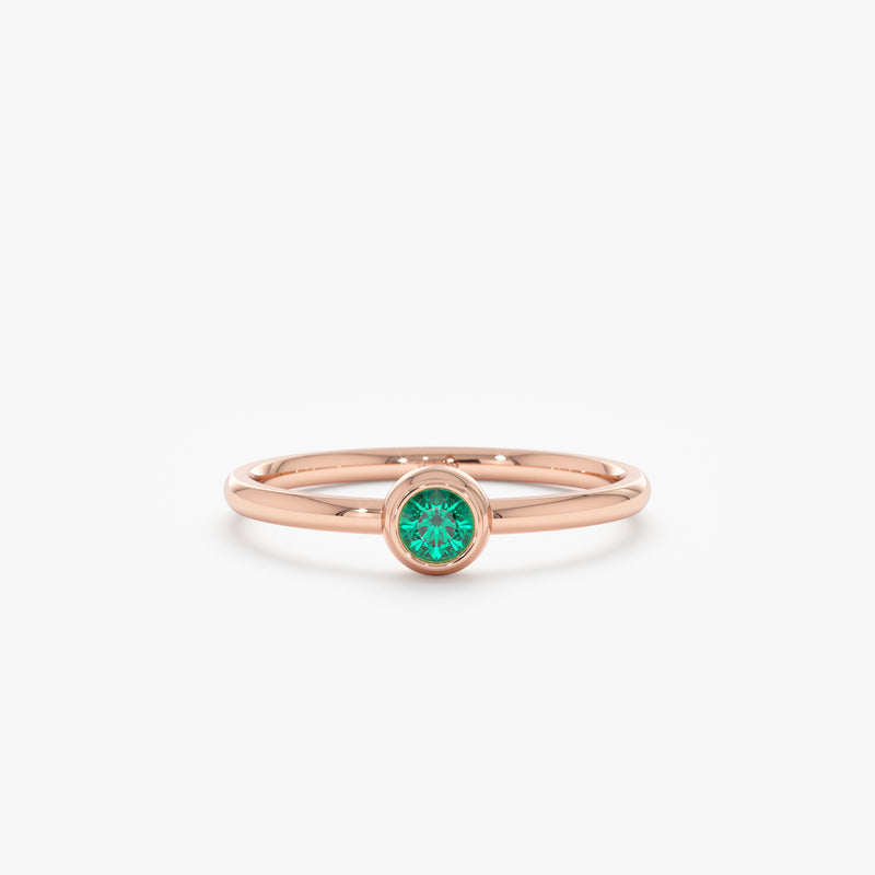 Dainty Gold Emerald Ring, Frances