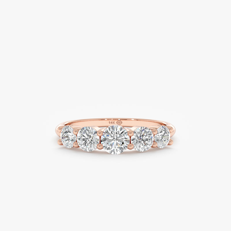 Minimalist Diamond Ring, Half-Eternity Ring, Alia