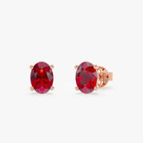 Oval-Cut Ruby Stud Earrings, Octavia