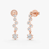 Cluster Diamond Dangle Earrings, Alta