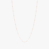 long 14k solid rose gold multiple diamond station necklace