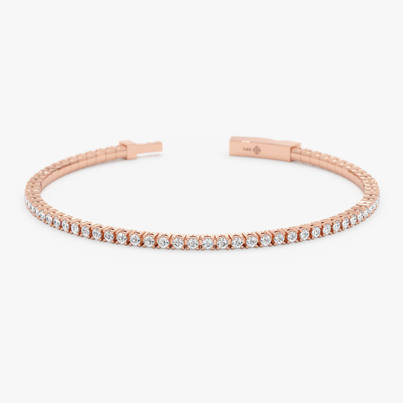 ethically sourced white diamonds rose gold bracelet