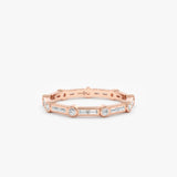 14k rose gold eternity ring with mixed natural diamonds 