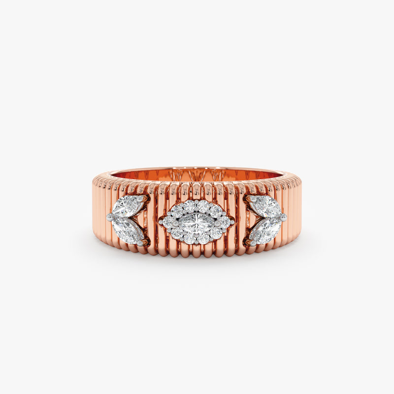 rose gold diamond wedding band