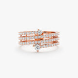 14k rose gold wrap around ring with natural white diamonds 