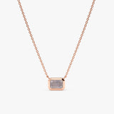 handmade solid 14k rose gold labradorite necklace