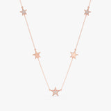 rose gold april birthstone diamond star station necklace