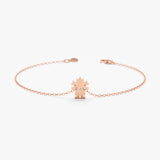 rose gold baby girl bracelet with single diamond bracelet