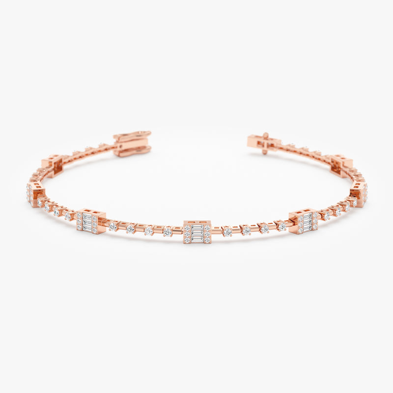 rose gold diamond bangle