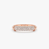 14k solid rose gold paved diamond ring