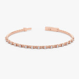 solid rose gold natural white diamond tennis bracelet