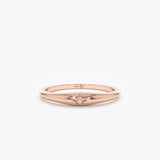 ring in rose gold with single natural diamond