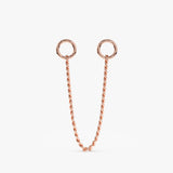 Handmade 14k solid rose gold cuban chain charm for huggies 