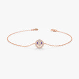 solid rose gold smiley emoji bracelet
