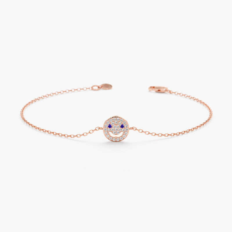 solid rose gold smiley emoji bracelet