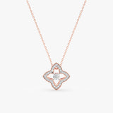 White Diamond Clover Necklace, Nancy