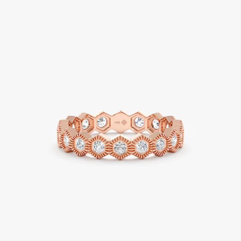 14k rose gold full eternity ring 