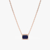 handcrafted rose gold natural blue sapphire pendant necklace