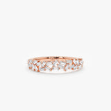 rose gold baguette half eternity ring