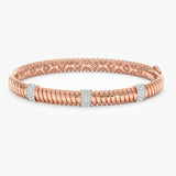 Rose Gold White Diamond Bar Accents, Statement Bracelet