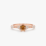 rose gold diamond and citrine engagement band