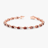 rose gold diamond and garnet bracelet