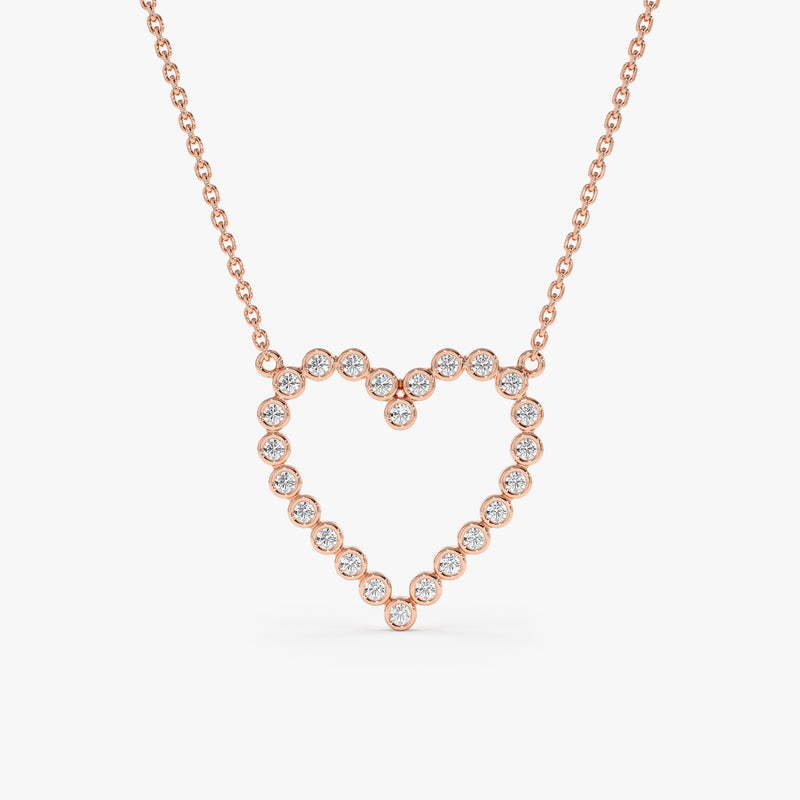 Bezel Diamond Heart Necklace, Ildi