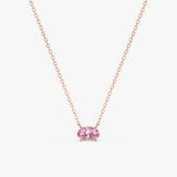 Oval-Cut Pink Sapphire in Rose Gold Cable Chain