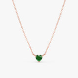 natural green emerald in rose gold cable chain