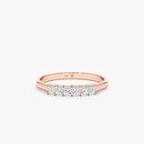 18k rose gold band with genuine white diamonds