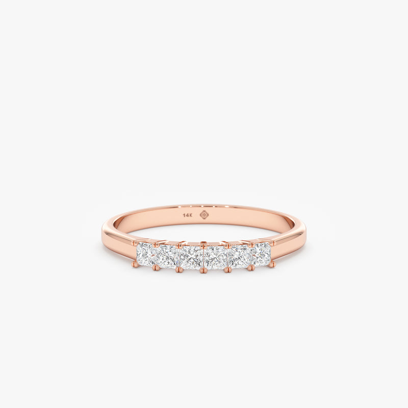 18k rose gold band with genuine white diamonds