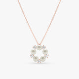 mini rose gold pearl wreath necklace