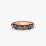 solid rose gold wide half eternity ring