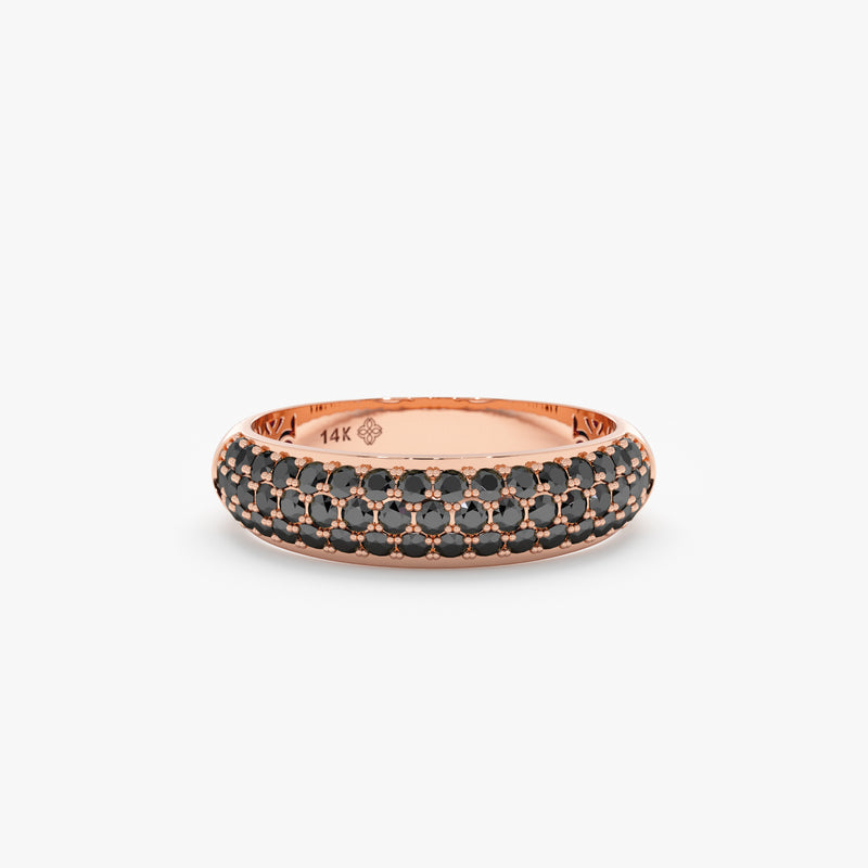 solid rose gold wide half eternity ring