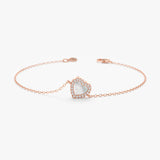 rose gold dainty pearl bracelet