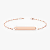 Diamond Paperclip Bracelet in Rose Gold