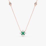 Emerald Diamond Clover Necklace, Deborah