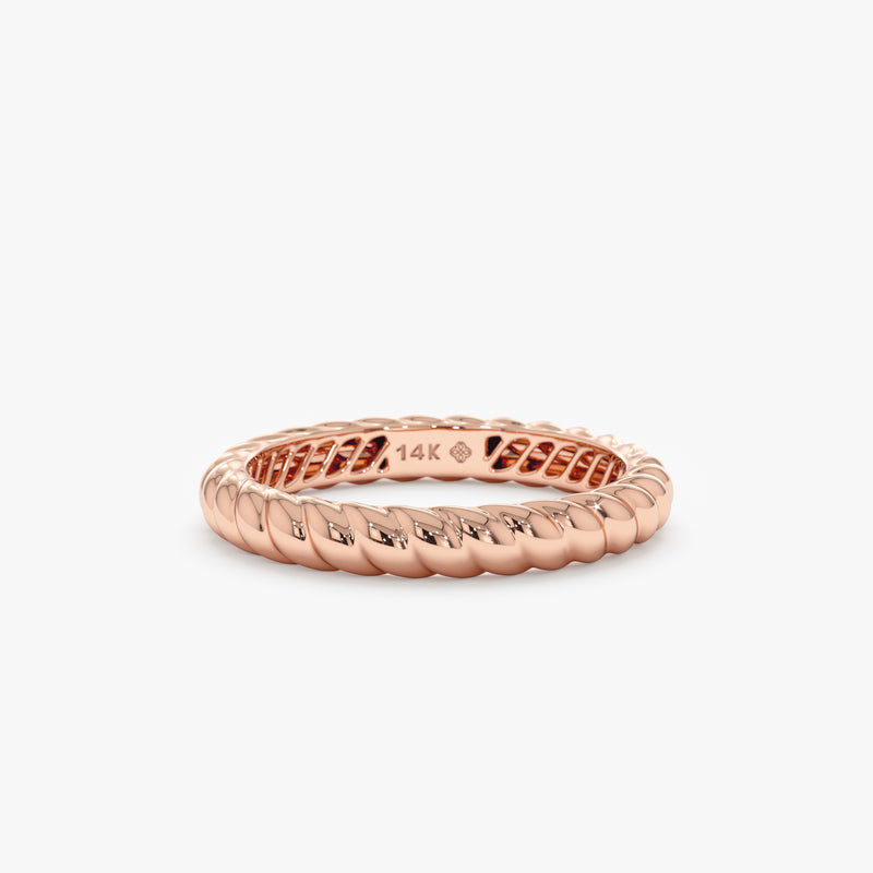 rose gold unique marriage band design