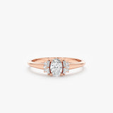 18k solid rose gold diamond cluster engagement ring